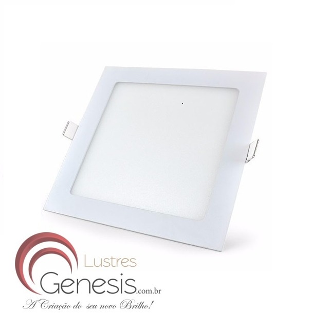 Plafon painel de LED embutido de gesso quadrado 18W da Lustres Gênesis. Lustres Gênesis loja online de Lustres e Iluminação Decorativa